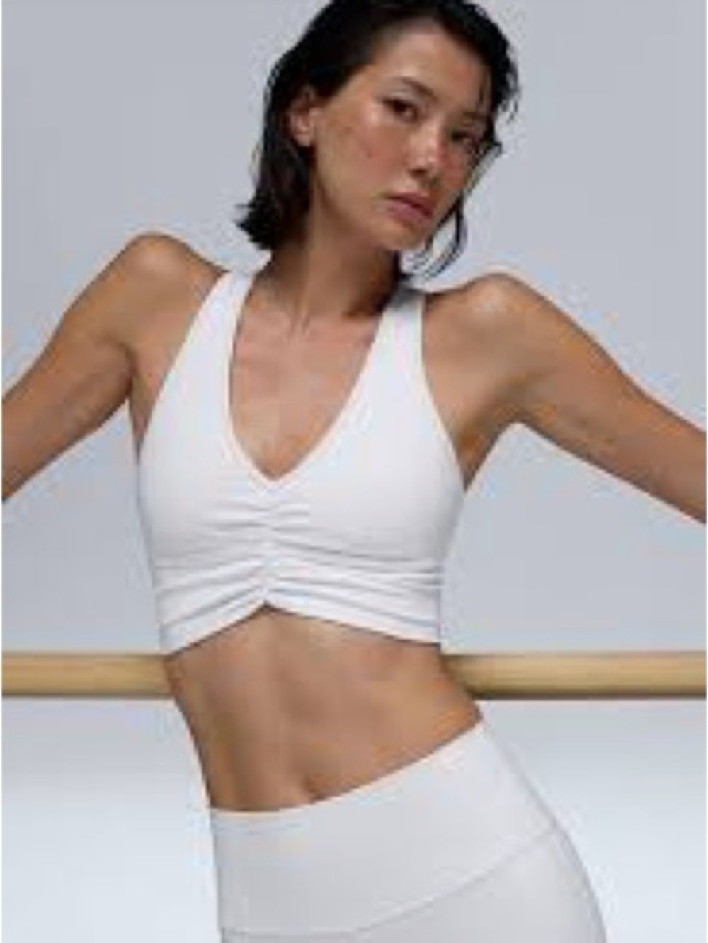 ALO Yoga Wild Thing Padded Racerback Sports Bra in white size XS